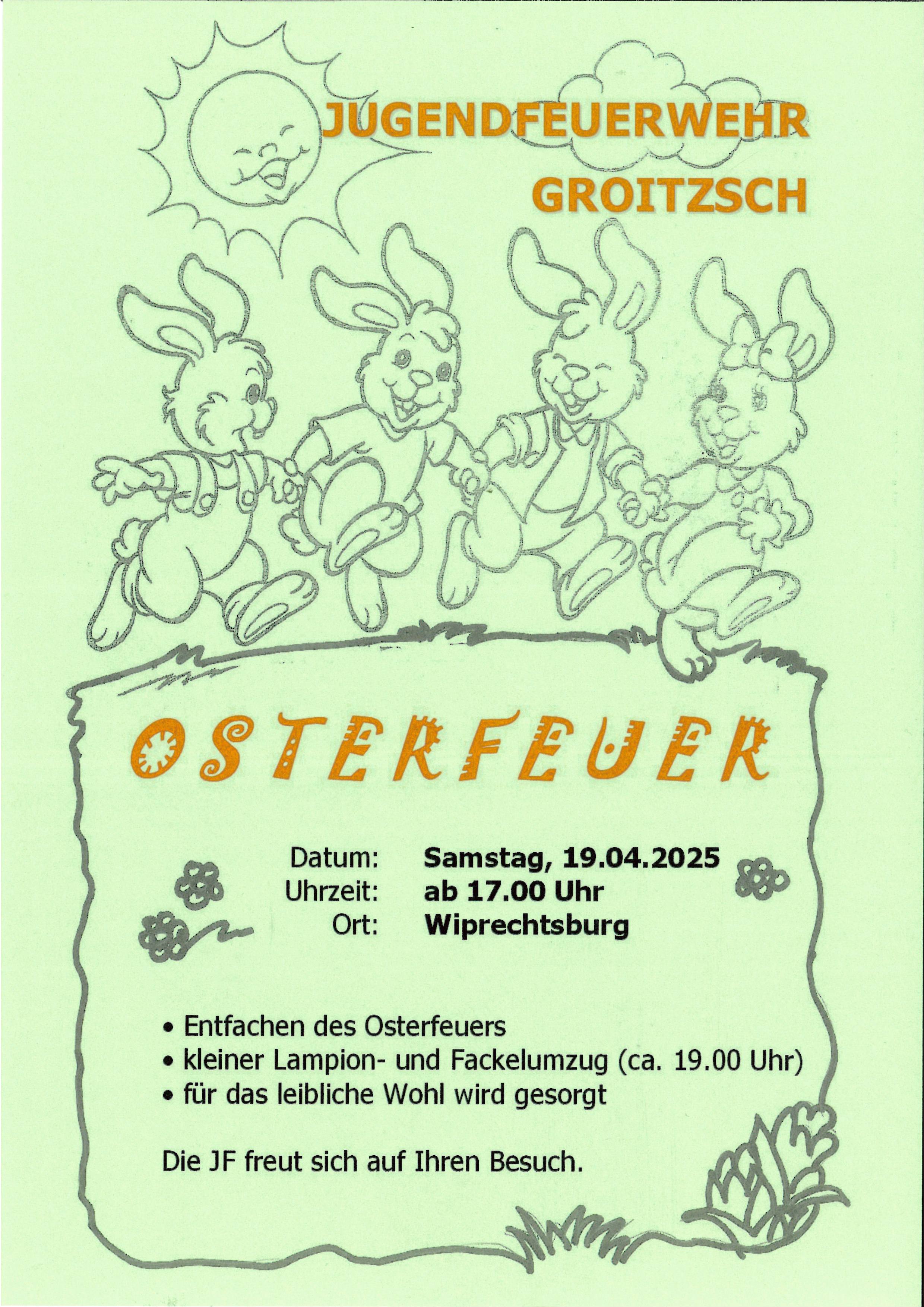 Osterfeuer der Jugendfeuerwehr